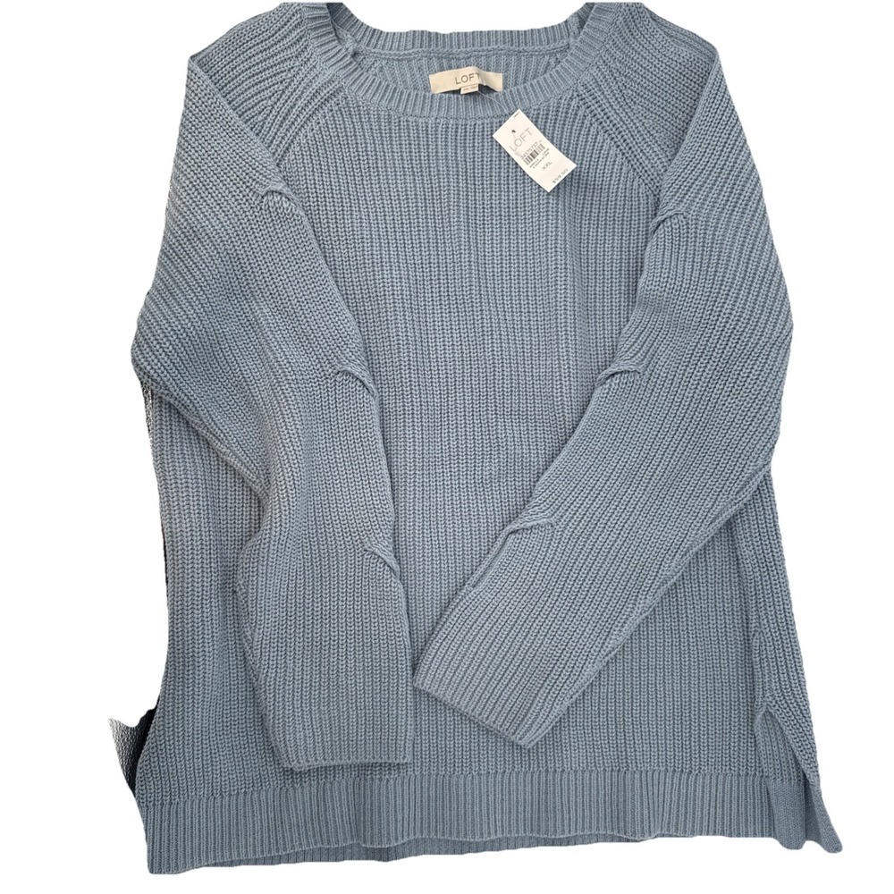 NEW Loft Womens Blue Sweater SZ‎ XXL Open Sleeves